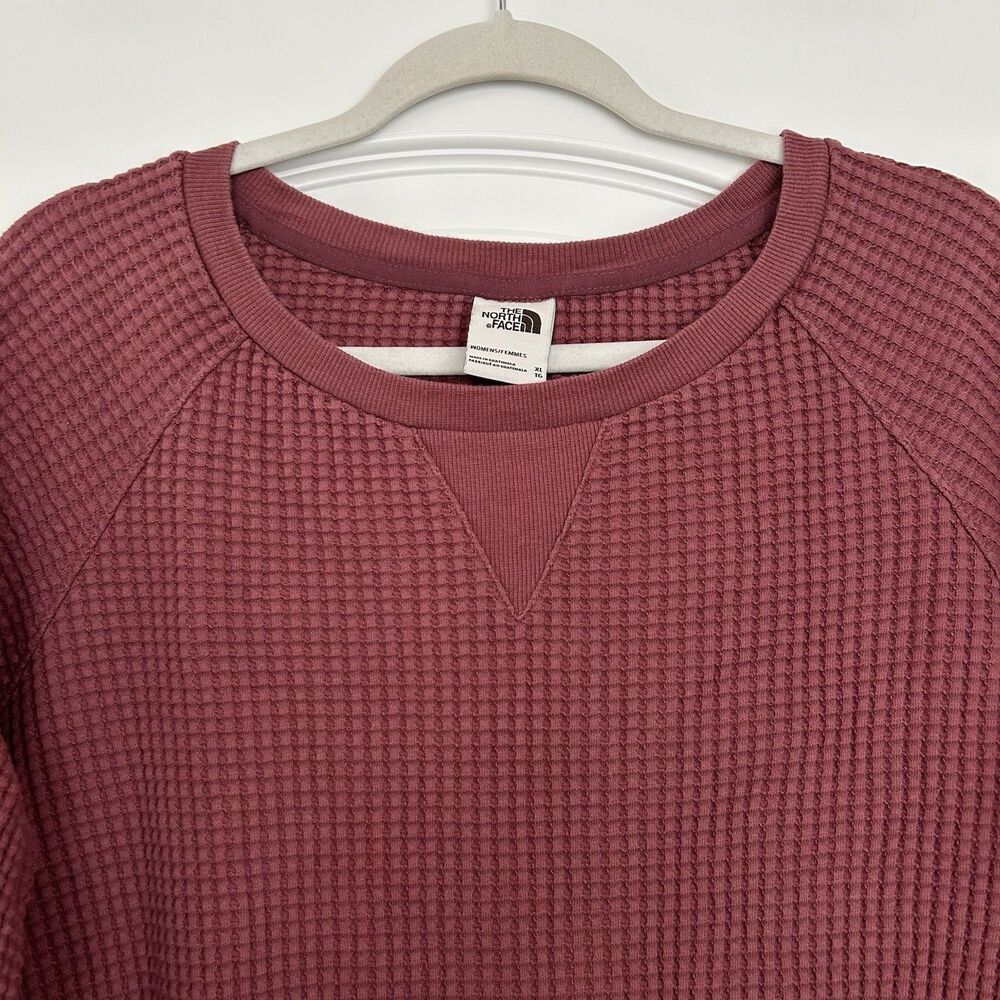 The North Face Shirt Womens XL Chabot Waffle Knit Thermal Mauve Hiking Outdoors